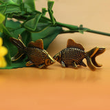 Maxbell Brass Fish Goldfish Animal Statue Small Collectible Gift for Home Car Office