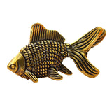Maxbell Brass Fish Goldfish Animal Statue Small Collectible Gift for Home Car Office