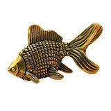 Maxbell Brass Fish Goldfish Animal Statue Small Collectible Gift for Home Car Office