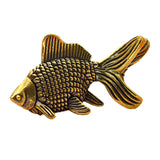 Maxbell Brass Fish Goldfish Animal Statue Small Collectible Gift for Home Car Office