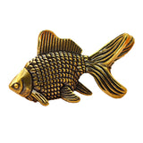 Maxbell Brass Fish Goldfish Animal Statue Small Collectible Gift for Home Car Office