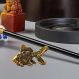 Maxbell Brass Fish Goldfish Animal Statue Small Collectible Gift for Home Car Office