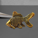 Maxbell Brass Fish Goldfish Animal Statue Small Collectible Gift for Home Car Office