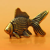 Maxbell Brass Fish Goldfish Animal Statue Small Collectible Gift for Home Car Office