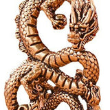 Maxbell Brass Dragon Figurine Feng Shui Brass Decor for Book Shelf Bookcase Tabletop