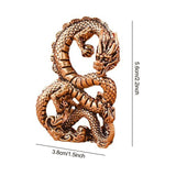Maxbell Brass Dragon Figurine Feng Shui Brass Decor for Book Shelf Bookcase Tabletop