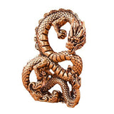 Maxbell Brass Dragon Figurine Feng Shui Brass Decor for Book Shelf Bookcase Tabletop