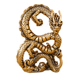 Maxbell Brass Dragon Figurine Feng Shui Brass Decor for Book Shelf Bookcase Tabletop