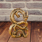 Maxbell Brass Dragon Figurine Feng Shui Brass Decor for Book Shelf Bookcase Tabletop