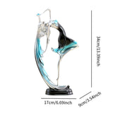 Maxbell Ballet Dancing Girl Statue Desktop Dancer Sculpture for Kitchen Indoor Shelf Blue L