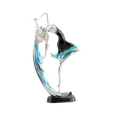Maxbell Ballet Dancing Girl Statue Desktop Dancer Sculpture for Kitchen Indoor Shelf Blue L