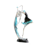 Maxbell Ballet Dancing Girl Statue Desktop Dancer Sculpture for Kitchen Indoor Shelf Blue L