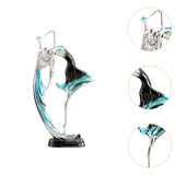 Maxbell Ballet Dancing Girl Statue Desktop Dancer Sculpture for Kitchen Indoor Shelf Blue L
