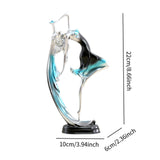 Maxbell Ballet Dancing Girl Statue Desktop Dancer Sculpture for Kitchen Indoor Shelf Blue S