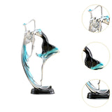 Maxbell Ballet Dancing Girl Statue Desktop Dancer Sculpture for Kitchen Indoor Shelf Blue S