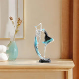 Maxbell Ballet Dancing Girl Statue Desktop Dancer Sculpture for Kitchen Indoor Shelf Blue S
