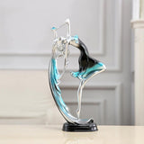 Maxbell Ballet Dancing Girl Statue Desktop Dancer Sculpture for Kitchen Indoor Shelf Blue S