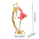 Maxbell Ballet Dancing Girl Statue Desktop Dancer Sculpture for Kitchen Indoor Shelf Pink S