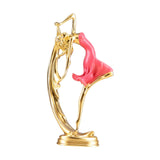 Maxbell Ballet Dancing Girl Statue Desktop Dancer Sculpture for Kitchen Indoor Shelf Pink S