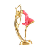 Maxbell Ballet Dancing Girl Statue Desktop Dancer Sculpture for Kitchen Indoor Shelf Pink S
