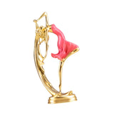 Maxbell Ballet Dancing Girl Statue Desktop Dancer Sculpture for Kitchen Indoor Shelf Pink S