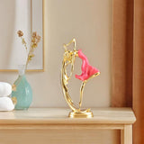 Maxbell Ballet Dancing Girl Statue Desktop Dancer Sculpture for Kitchen Indoor Shelf Pink S