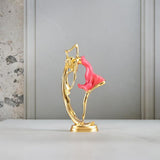 Maxbell Ballet Dancing Girl Statue Desktop Dancer Sculpture for Kitchen Indoor Shelf Pink S