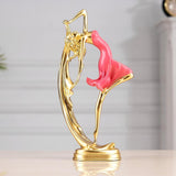 Maxbell Ballet Dancing Girl Statue Desktop Dancer Sculpture for Kitchen Indoor Shelf Pink S