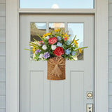 Maxbell Door Hanger Basket Wreath Welcome Sign Hanging Ornament for Home Office Wall