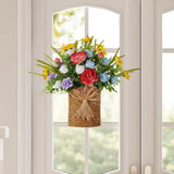 Maxbell Door Hanger Basket Wreath Welcome Sign Hanging Ornament for Home Office Wall