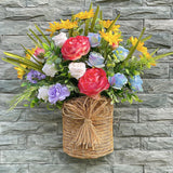 Maxbell Door Hanger Basket Wreath Welcome Sign Hanging Ornament for Home Office Wall
