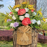 Maxbell Door Hanger Basket Wreath Welcome Sign Hanging Ornament for Home Office Wall