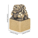 Maxbell Pixiu Statue Seal Stamp Vintage Animal Sculpture for Desk Bookshelf New Year