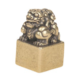 Maxbell Pixiu Statue Seal Stamp Vintage Animal Sculpture for Desk Bookshelf New Year