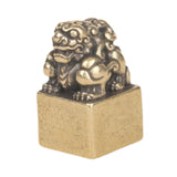 Maxbell Pixiu Statue Seal Stamp Vintage Animal Sculpture for Desk Bookshelf New Year