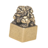 Maxbell Pixiu Statue Seal Stamp Vintage Animal Sculpture for Desk Bookshelf New Year
