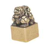 Maxbell Pixiu Statue Seal Stamp Vintage Animal Sculpture for Desk Bookshelf New Year