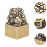 Maxbell Pixiu Statue Seal Stamp Vintage Animal Sculpture for Desk Bookshelf New Year