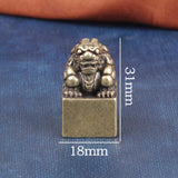 Maxbell Pixiu Statue Seal Stamp Vintage Animal Sculpture for Desk Bookshelf New Year