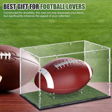 Maxbell Signed Football Display Case Transparent Sport Lover Memorabilia Ball Holder