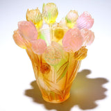 Maxbell Flower Vase Floral Container Artistic Tulip Vase for Bedroom Mantel Entrance