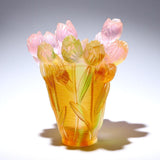 Maxbell Flower Vase Floral Container Artistic Tulip Vase for Bedroom Mantel Entrance