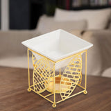 Maxbell Metal Essential Oil Burner Fragrance Aroma Burner for Living Room Office golden