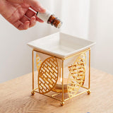 Maxbell Metal Essential Oil Burner Fragrance Aroma Burner for Living Room Office golden