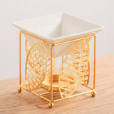 Maxbell Metal Essential Oil Burner Fragrance Aroma Burner for Living Room Office golden