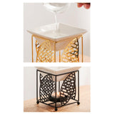 Maxbell Metal Essential Oil Burner Fragrance Aroma Burner for Living Room Office golden