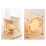 Maxbell Metal Essential Oil Burner Fragrance Aroma Burner for Living Room Office golden