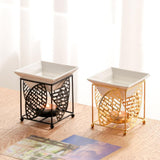 Maxbell Metal Essential Oil Burner Fragrance Aroma Burner for Living Room Office golden