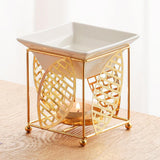 Maxbell Metal Essential Oil Burner Fragrance Aroma Burner for Living Room Office golden