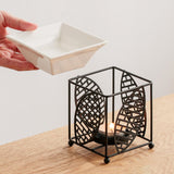 Maxbell Metal Essential Oil Burner Fragrance Aroma Burner for Living Room Office black